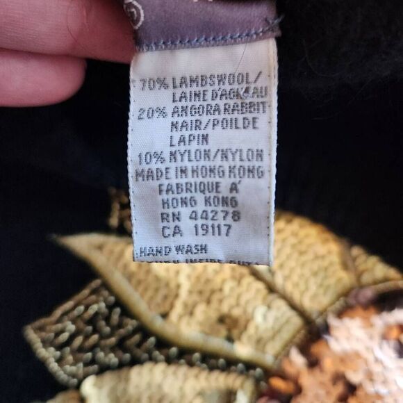 Vintage Marisa Christina Sweater Womens Medium Oversized Lambswool Angora Sunflo - Picture 6 of 6